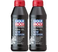 LIQUI MOLY Motorbike Fork Oil 10W medium | 500 ml | Aceite de horquilla de motocicleta | 1506 (Paquete de 2)