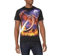 Liquid Blue Camiseta de Manga Corta para Hombre Cortacamiseta De Manga Curta Fantasy Firefantasy Dragon Firefire, Kurzärmelig, Negro, XL