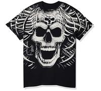 Liquid Blue Camiseta Psycho Skull para Hombre, Negro, XXL