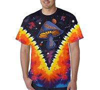 Liquid Blue Camiseta Space Shroom para Hombre de Talla Grande, Tie Dye, Large