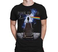 Liquid Blue Camiseta Unisex Pink Floyd Stairway to The Moon, Negro, M