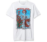 Liquid Blue Grateful Dead Bertha Wheel and Roses - Camiseta de Manga Corta - Blanco - X-Large