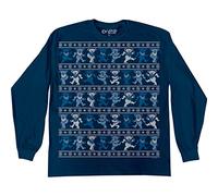 Liquid Blue Grateful Dead Dancin' Bear Xmas Sweater LS tee Camiseta, Azul Marino, XXL Unisex Adulto