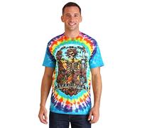 Liquid Blue Grateful Dead Rainbow Bertha Tie Dye Short Sleeve T-Shirt Camiseta, Multi teñido Anudado, L para Hombre