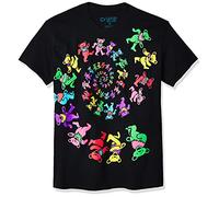 Liquid Blue Grateful Dead Spiral Bears Blacklight - Camiseta, Negro, L