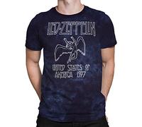 Liquid Blue Led Zeppelin USA Tour 1977 Camiseta Azul Oscuro S