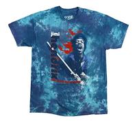 Liquid Blue Unisex-Adult Standard Jimi Hendrix Fire Tie Dye T-Shirt, Multi, Small