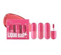 Liquid Blush Set - High-Pigment Long-Lasting Cheek Makeup | Lightweight Blendable Liquid Blusher For Women And Girls | 3-Piece Natural Brightening And Contouring Gift Set Contouring