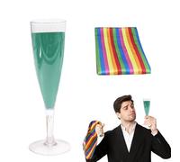 Liquid Color Change Magic - Taza acrílica de 21,8 cm + Juego de Bufanda de Tela | Trucos de Magia para Adultos con Trucos para espectáculos, Bodas, actuaciones | Accesorios de Magos