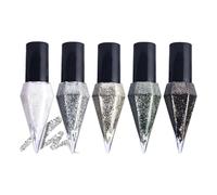 Liquid Eyeshadow Liner, 5 Color Shimmer Set, 2.64x0.79x0.75in Long Lasting Eye Makeup Pen with Smooth Glide Application System, Waterproof Sparkles Finish Design, Beauty Cosmetic Kit, Party Travel Use