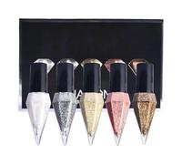 Liquid Eyeshadow Liner, 5 Color Shimmer Set, 2.64x0.79x0.75in Long Lasting Eye Makeup Pen with Smooth Glide Application System, Waterproof Sparkles Finish Design, Beauty Cosmetic Kit, Party Travel Use