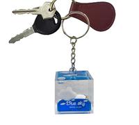 Liquid Floating Keychain, Square Cloud Key Ring, 4.41x1.38x1.38 Inches Clear Multi-ColorFun Float Toy Keychain with Colorful Motion, Backpack Charm, Hanging Ornament for Girls and Women Use