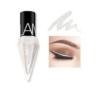 Liquid Glitter Shiny Eye Liners Cosméticos High Pigment Shimmer Sparkling Silver Metallic Eyeliner Colorful Pearlescent Eye Liners de larga duración para Wedding Party Cosplay Eye Makeup # 01