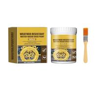 Liquid Gold Leaf Paint - Pintura De Oro Líquido | Esmalte Metálico Efecto Pan De Oro | Revestimiento Al Agua Resistente A La Intemperie Para Columnas Romanas | Tinta Decorativa De Exterior Con Pincel,