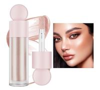 Liquid Highlighter Natural Glow para rostro y cuerpo, iluminador hidratante para brillo de larga duración, barra de contorno con aplicador de almohada (#3 oro rosa, 7,5 ml)