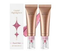 Liquid Highlighting Blush - 2PCS | Rubor Líquido E Iluminador En Gel Para Un Resplandor Radiante, Aplicación Suave Y Ligera, Set De Barras De Contorno Y Rubor (Polvo De Durazno)