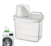 Liquid Laundry Detergent Container - Dispenser Set | Moisture Resistant Transparent Measuring Cup Included For Flour Rice Beans Snacks Cereals, Soap Pourer Fabric Softener Organizer Box