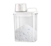 Liquid Laundry Detergent Container - Dispenser Set | Moisture Resistant Transparent Measuring Cup Included For Flour Rice Beans Snacks Cereals, Soap Pourer Fabric Softener Organizer Box