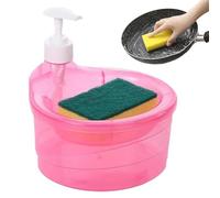 Liquid Soap Dispenser - Dishwashing Soap Dispenser, Kitchen Washing Up Liquid DispenserR, Sponge Holder Sink Dish Washing Soaps DispenserS, 2-In-1 Kitchen Sink Countertop Organizer