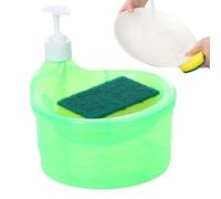 Liquid Soap Dispenser - Dishwashing Soap Dispenser, Kitchen Washing Up Liquid DispenserR, Sponge Holder Sink Dish Washing Soaps DispenserS, 2-In-1 Kitchen Sink Countertop Organizer