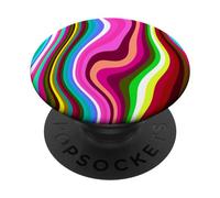 Liquid Swirl Retro 60s 70s Aesthetic Indie Hippie Funky PopSockets PopGrip Adhesivo