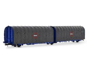 Liquidation - TRANSFESA 3-achsiger Gelenkwagen mit Plane - Typ Lails 24-87