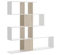 LIQUIDATODO ® - Estanteria de 4 huecos moderna y barata de 145 cm en blanco brillo y natural