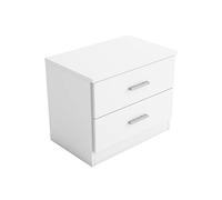 LIQUIDATOR Mesita de Noche 2 Cajones Color Blanco Mate 50x41.8x33.3 cm