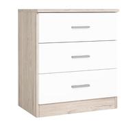LIQUIDATOR Mesita de Noche 3 cajones Color Sahara/Blanco Mate 50x58x33.3