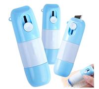 Líquido corrector de papel térmico de 3 piezas con abridor de paquetes Líquido blanqueador Protección de privacidad instantánea corrector portátil con cortador para etiquetas de paquetes, bil