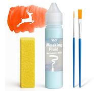 Líquido de enmascarar para acuarela - 30 ml azul con pincel y borrador - Bolígrafo de líquido de enmascarar para acuarela - Materiales de arte para artistas