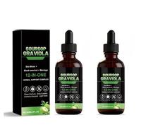 Líquido de graviola de guanábana | Líquido amargo de guanábana 12 en 1 | Apoyo inmunológico, digestivo y antioxidante, sin azúcar ni gluten, 2 onzas,2Pcs