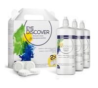 Líquido Lentillas para Lentes de Contacto Blandas, Solución Única Sin Frotar, Desinfecta, Limpia, Elimina las Proteínas, Humecta y Aclara (3 x 360 ml) EYE DISCOVER