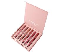 Líquido Lipstick Non-Stick Cup Matte Lipstick impermeabilizando el lápiz Not Fade Regalo Gloss Gloss For Women Girl Seta 6pcs