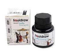Liquidraw Black Drawing India Ink - 35 ml | Suministro imprescindible para artistas | No tóxico, impermeable, resistente a la luz y permanente | Adecuado para bolígrafos y pinceles | Uso en cartón de
