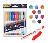 Liquidraw Bolígrafos de gel con purpurina - Juego de 10 bolígrafos de colores brillantes con acabado metálico | Ideal para arte y manualidades | Adecuado para niños y adultos | Ideal para colorear