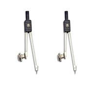 Liquidraw Brújula y portalápices de metal, 11 cm (paquete de 2), ideal para matemáticas y geometría, esencial para estudiantes escolares, calidad profesional, ideal para dibujo técnico, ajuste preciso