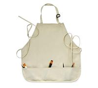 Liquidraw Delantal de arte para adultos, hombres y mujeres, delantal grande de lona, lavable, para pintar, cocina, cocina, chef, artista, jardinería, pintores, escuela y niños, Crema, Large