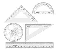 Liquidraw Set de 5 reglas triangulares cuadradas geométricas profesionales transportadores
