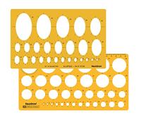 Liquidraw Plantilla Stencil de Formas Múltiples - Combinación de Círculo, Óvalo y Elipse | Múltiples Tamaños de Formas | Plantilla para Dibujo, Geometría Técnica, Dibujo Técnico de Ingeniería