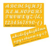 Liquidraw Plantillas de letras para manualidades de caligrafía, plantilla inglesa con números del alfabeto y dibujo (combo de mayúsculas superior e inferior) (15 mm, 20 mm, 25 mm, 15 mm)
