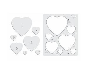 Liquidraw Plantillas y reglas de acolchado para patchwork, juego de plantillas acrílicas hexagonales, corazones, cuadrados y círculos (corazones)