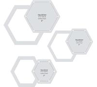Liquidraw Plantillas y reglas para acolchar, 3 juegos, 3, 4 y 5 pulgadas, forma hexagonal, para patchwork, costura, arte y manualidades, corte y diseño, acrílico transparente, fácil de leer, para