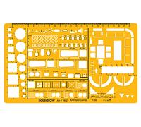 Liquidraw® Regla de Arquitecto de Escala 1:50, Regla con Plantilla de símbolos de Muebles para el Plano Interior de una casa.