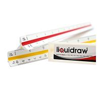 Liquidraw Regla de escala triangular de 30 cm, herramienta métrica de plástico codificada por colores, con escalas de 1:10 a 1:500, adecuada para arquitectos e ingenieros, divisiones precisas, incluye