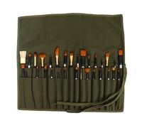 Liquidraw Soporte para pinceles de pintura de lona con 30 bolsillos, color verde, bolsa de almacenamiento enrollable para pinceles, estuche ideal para almacenamiento de pinceles y herramientas de arte
