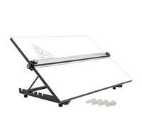 Liquidraw Tablero de dibujo A1 con movimiento paralelo de 35 x 25 pulgadas, modelo de mesa, 6 ángulos de trabajo ajustables, incluye clips para tablero de dibujo y juego cuadrado para dibujo,