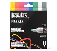 Liquitex 3699485 Rotuladores multisuperficie con puntas duraderas y base de agua de secado rápido - colores vivos sobre lienzo, madera, cristal, textiles y mucho más - Set Paisajes de Ensueño, 8 x 2mm