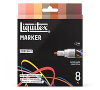 Liquitex 3699486 Rotuladores multisuperficie con puntas duraderas y base de agua de secado rápido - colores vivos sobre lienzo, madera, cristal, textiles y mucho más - Set Retrato, 8 x 2mm
