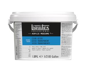 Liquitex 5337 Professional Gesso transparente, imprimación universal para pinturas acrílicas, imprimación ligera y resistente al envejecimiento, lista para usar - botella de 1,89 litros, transparente